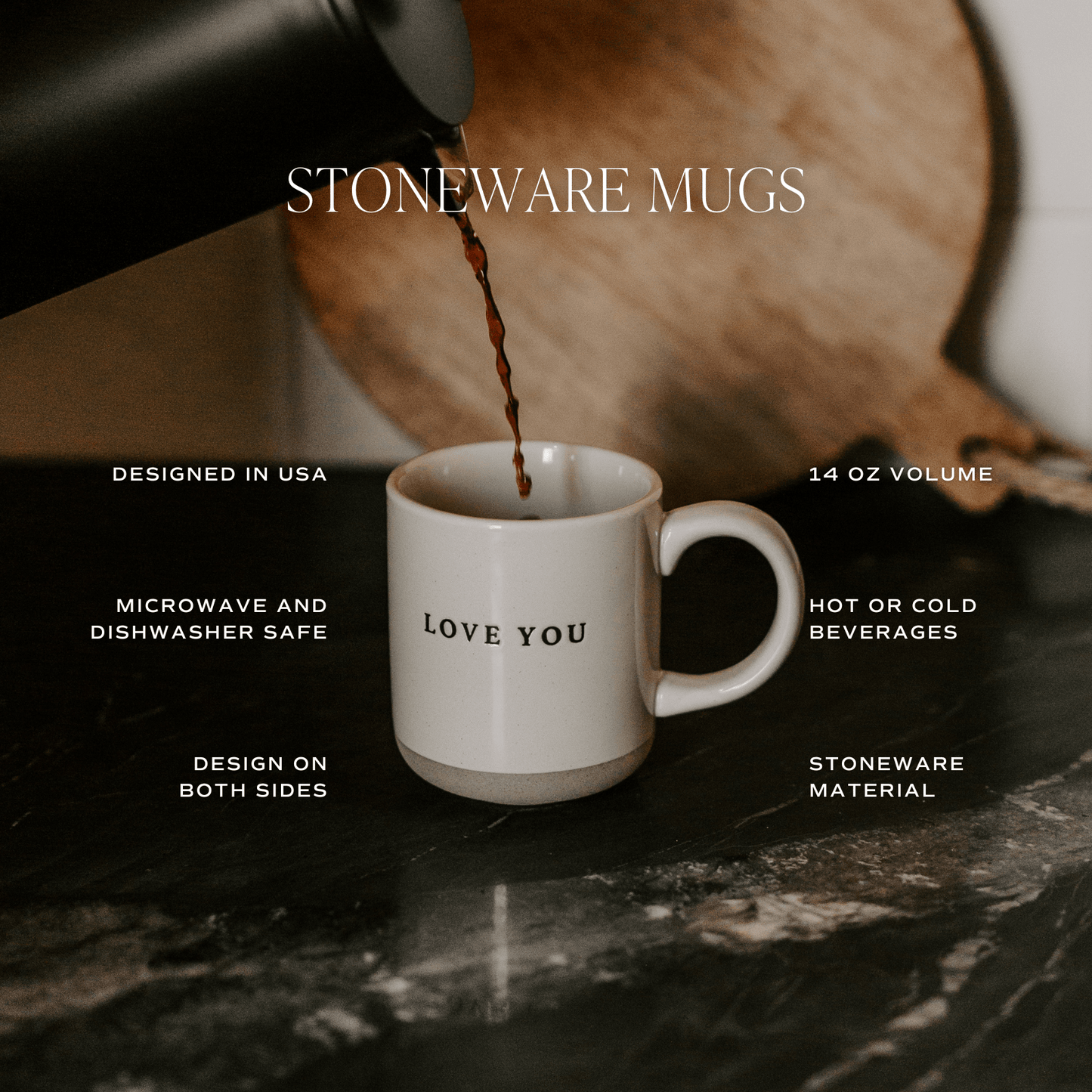 Snowflakes 14 oz Blue Stoneware Coffee Mug