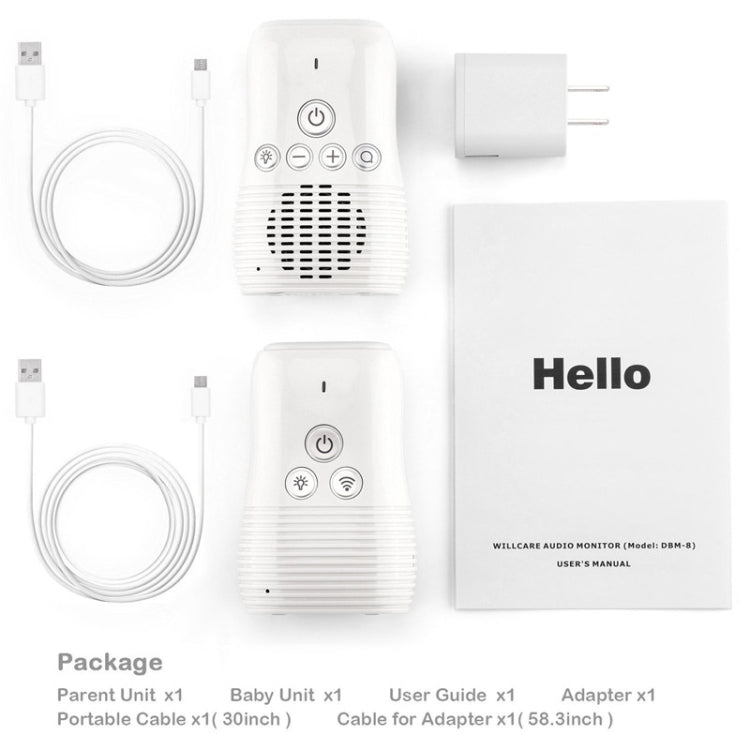 DBM-8 Wireless Audio Two-way Talk Back Baby Monitor, Intercom Sound Alert for Infant(UK Plug)
