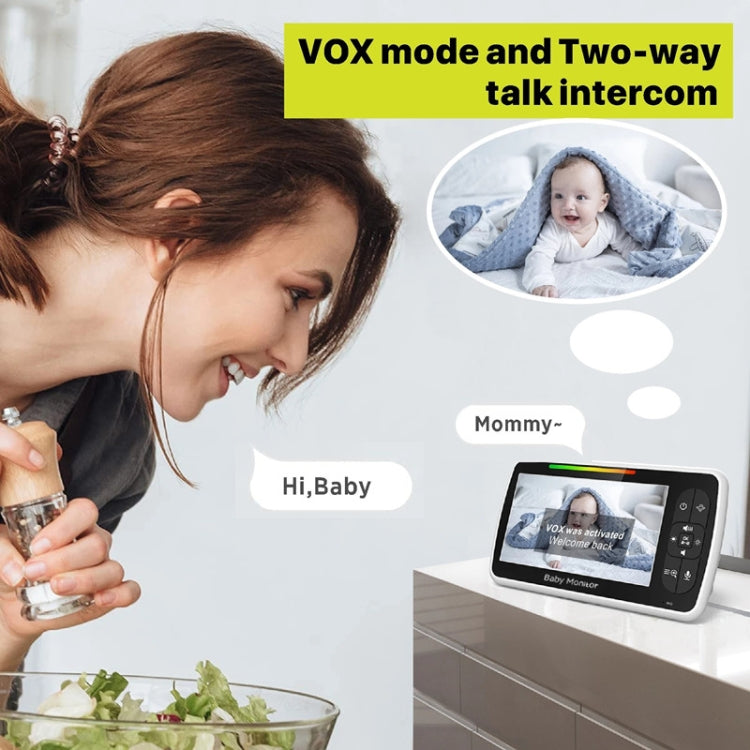 SM650 Wireless Video Baby Camera Intercom Night Vision Temperature Monitoring Cam(EU Plug)