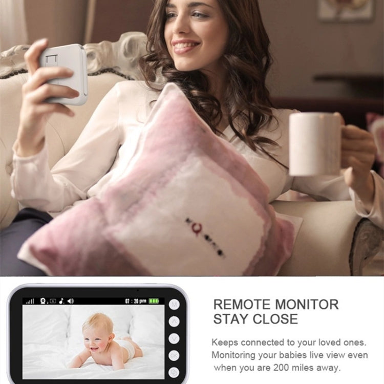 ABM100 4.3 inch Wireless Video Color Night Vision Baby Monitor 360-Degree Security Camera(US Plug)