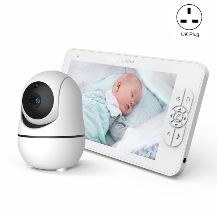 SM70PTZ 7 inch Screen 2.4GHz Wireless Digital Baby Monitor,  Auto Night Vision / Two-way Voice Intercom(UK Plug)
