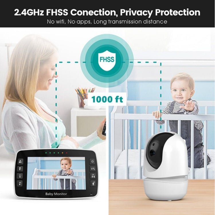 SM43A 4.3inch Color Display Night Vision Smart Zoom Baby Monitor Camera(UK Plug)