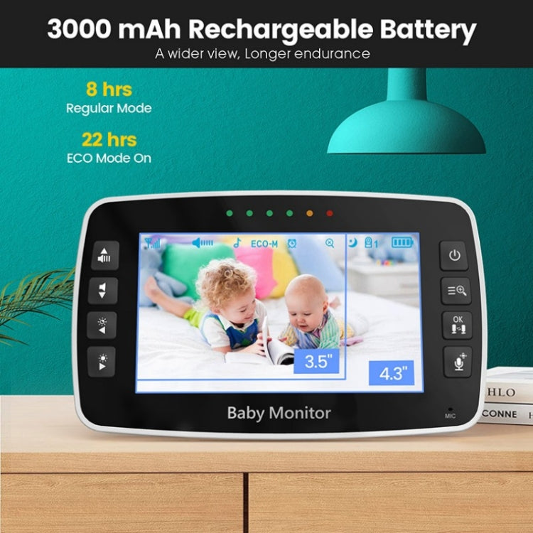 SM43A 4.3inch Color Display Night Vision Smart Zoom Baby Monitor Camera(UK Plug)