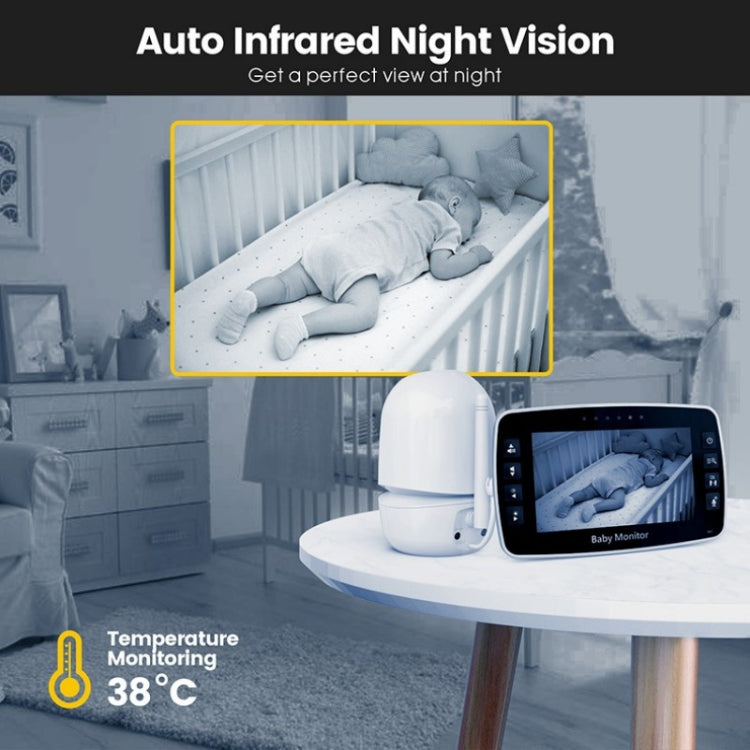 SM43A 4.3inch Color Display Night Vision Smart Zoom Baby Monitor Camera(EU Plug)