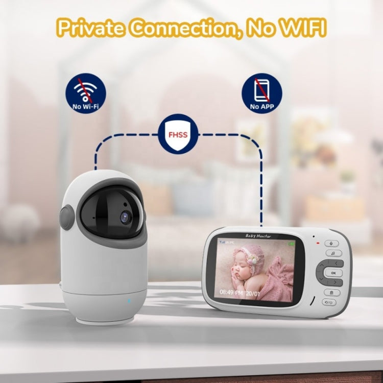 VB802 3.2 inch Baby Monitor Wireless Digital Video Rotating Camera(AU Plug)