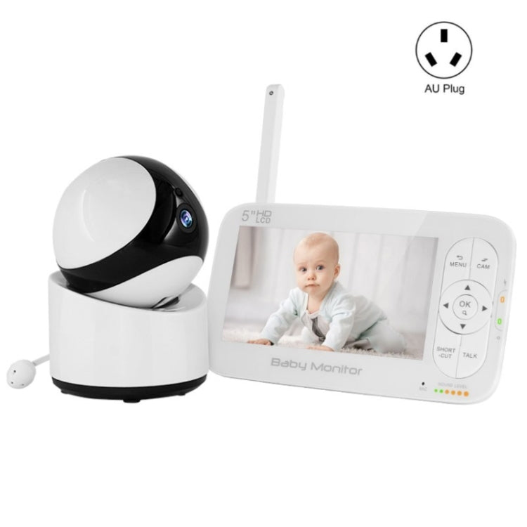 DY55A Built-in Lullabies Video Babyphone 5 inch Screen Digital Wireless Baby Monitor Camera(AU Plug)