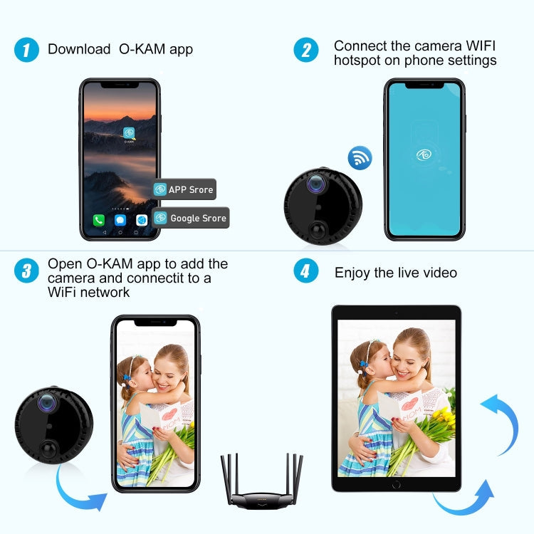 R10 4K HD Night Vision Cell Phone Remote Camera WiFi Webcam Home Network Monitor Camera(Black)