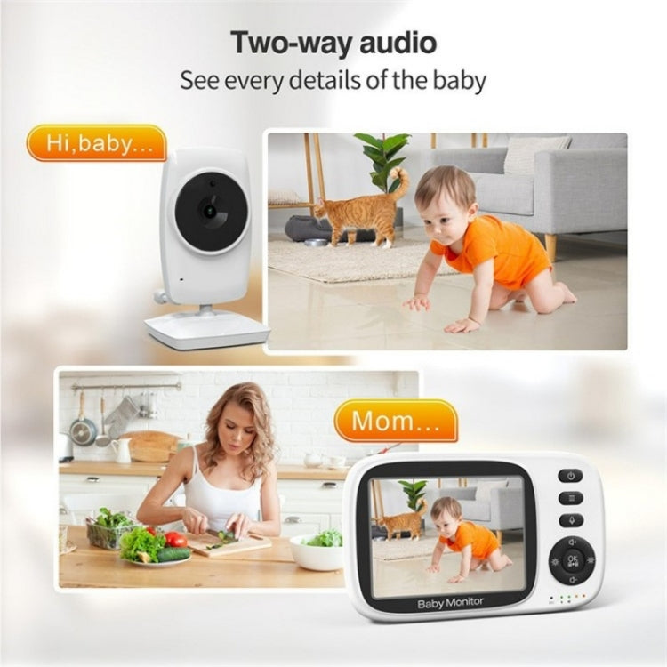MC632A 2 Way Voice Talk Temperature Monitoring Baby Camera 3.2 inch Screen Baby Monitor(UK Plug)