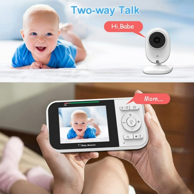 Temperature Detection 2 Way Voice Baby Security Video Camera 2.8-inch LCD Baby Monitor(UK Plug)