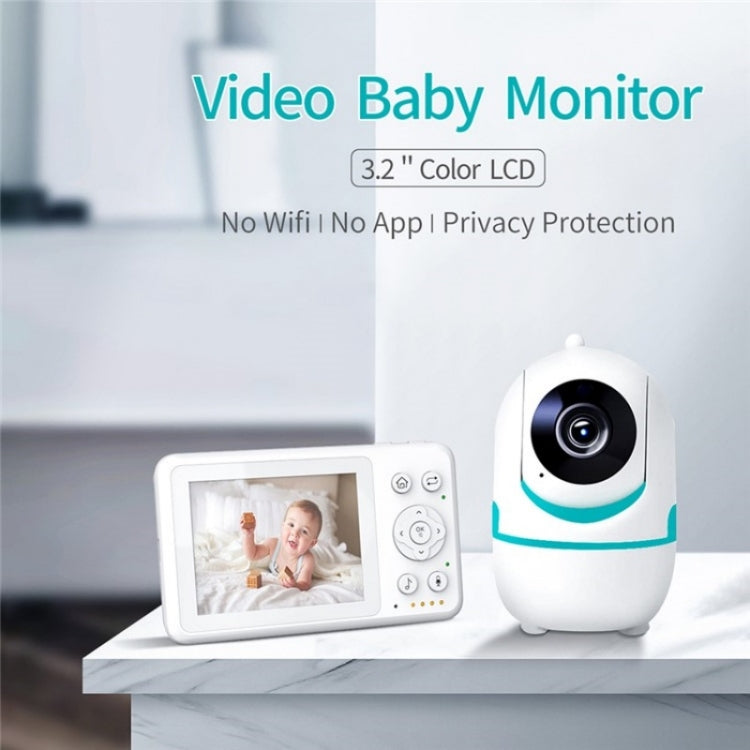 D031 2 Way Voice Built-in Lullabies Home Baby Security Camera 3.2-inch LCD Baby Monitor(AU Plug)