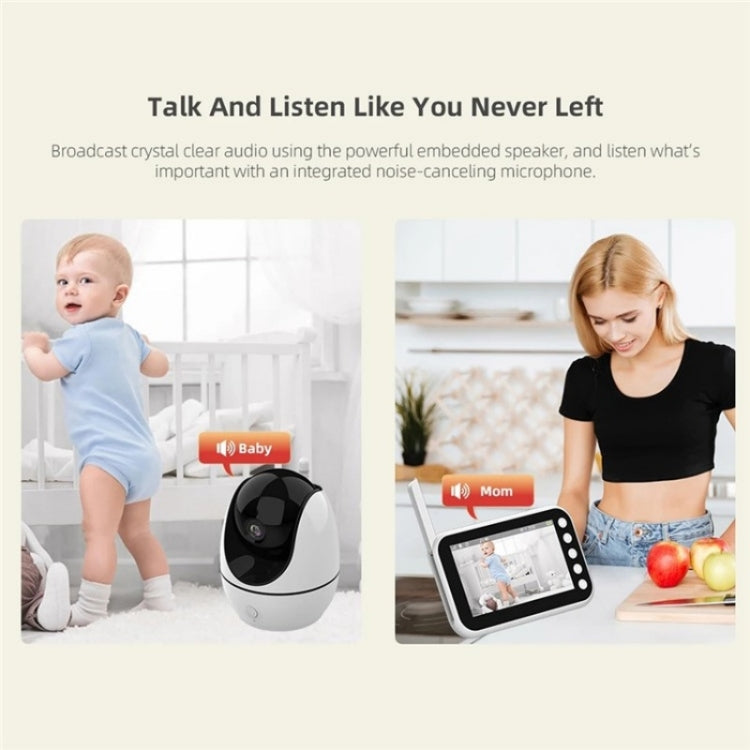 ABM200 Support Two-Way Voice Temperature Display 4.5-inch Video Baby Monitor Music Player(AU Plug)
