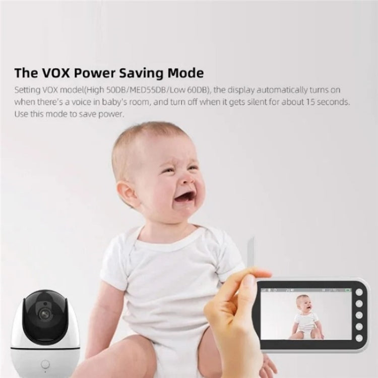 ABM200 Support Two-Way Voice Temperature Display 4.5-inch Video Baby Monitor Music Player(US Plug)