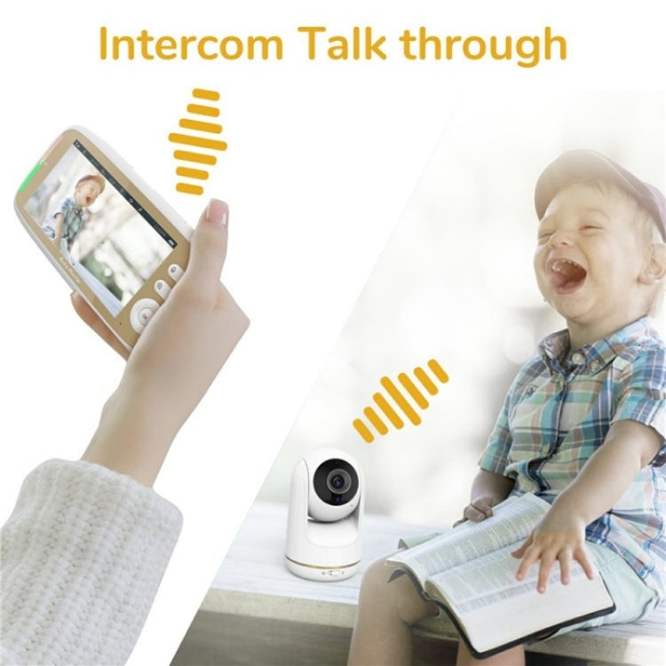 VB803 Built-in Lullabies PTZ Rotation HD Baby Security Camera 5-inch Baby Monitor(EU Plug)