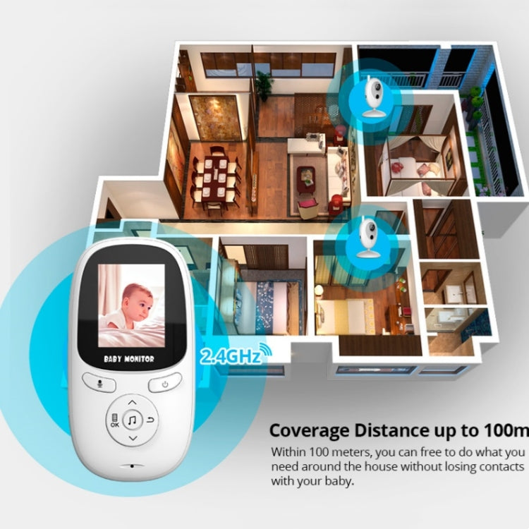 R306 Room Temperature Monitor Intercom Camera 2.0-inch Night Vision Wireless Baby Monitor(UK Plug)