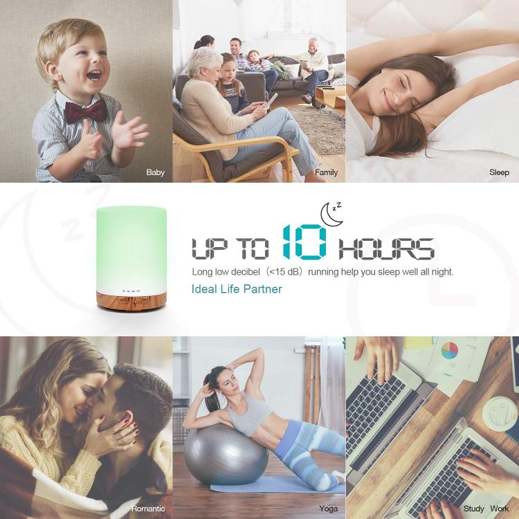 300ml Essential Oil Diffuser Ultrasonic Aroma Humidifier for Bedroom, 7 Color LED Lights, UK Plug, EU Plug, US Plug