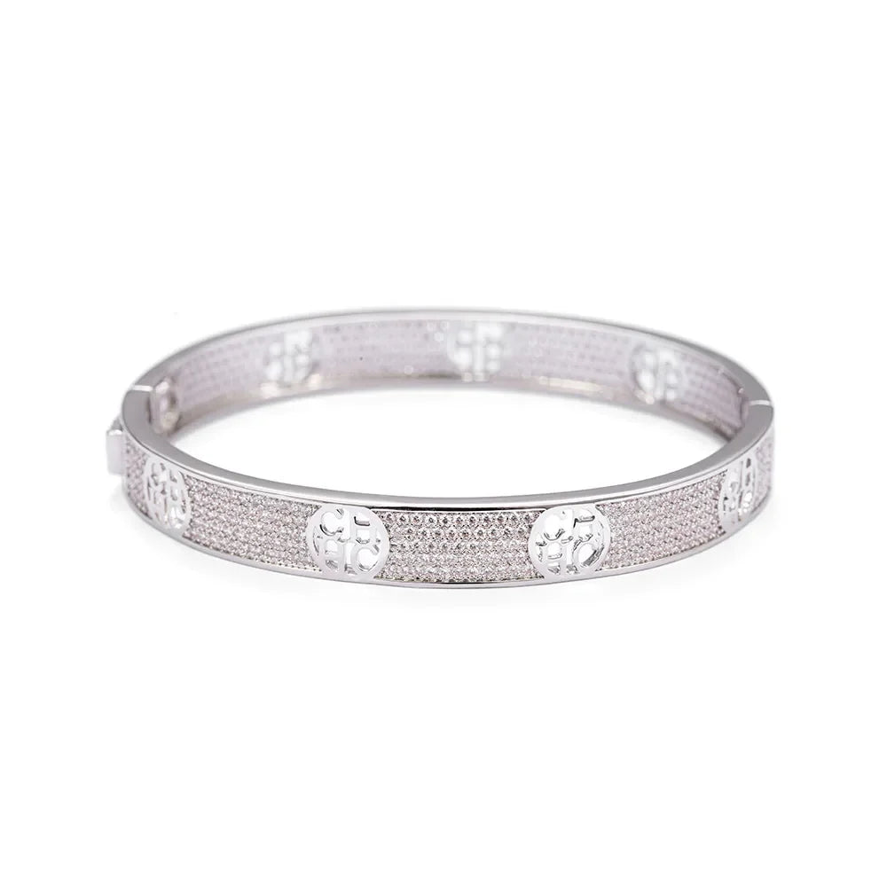 CH Women's Bracelet 2024 New Solid Color Diamond Bracelet Convenient Hollow Out Settings Sparkling Gift Box Packaging