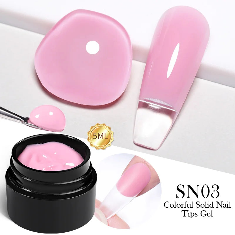 BORN PRETTY Non Stick Hand Solid Extension Nail Gel Polish Clear Pink Nude Aurora Luminous 3D Modeling Carving Nail  Gel