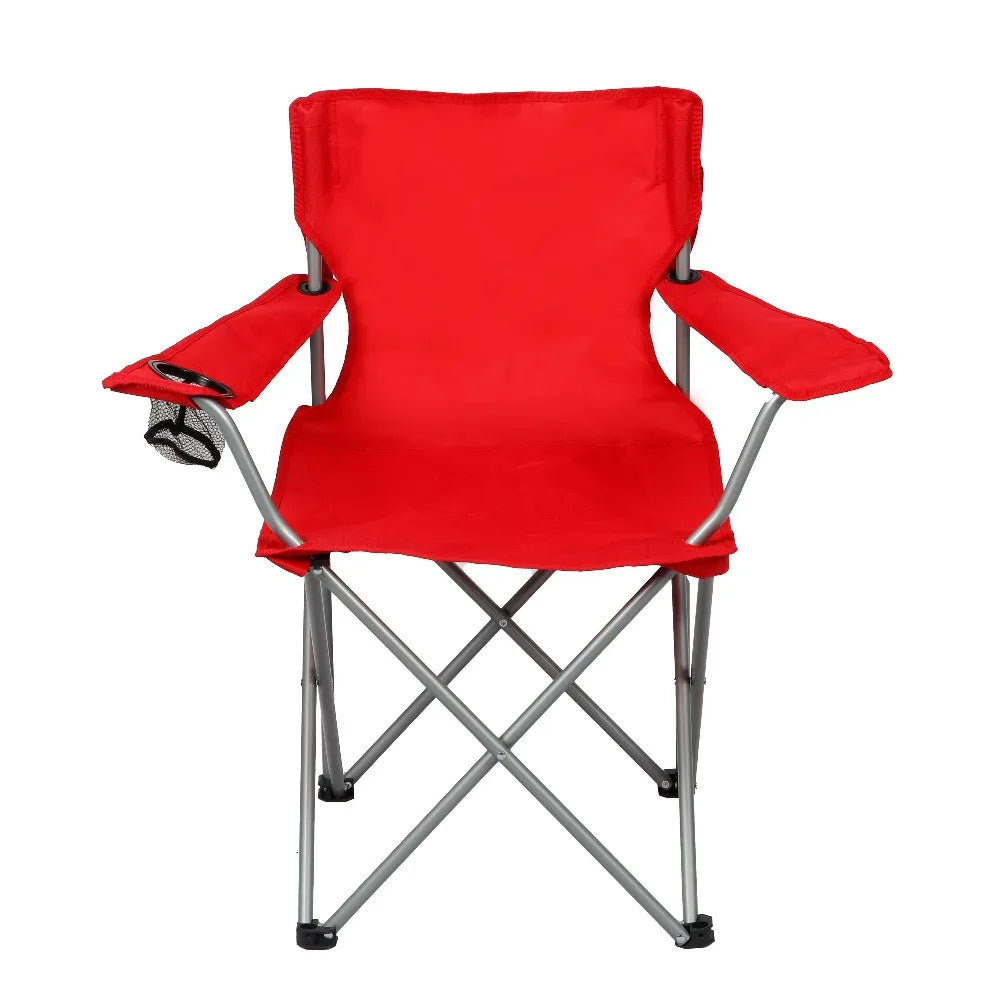 ICUTE-Ozark Trail Quad Folding Camp Chair with Cup Holder, Bright Red