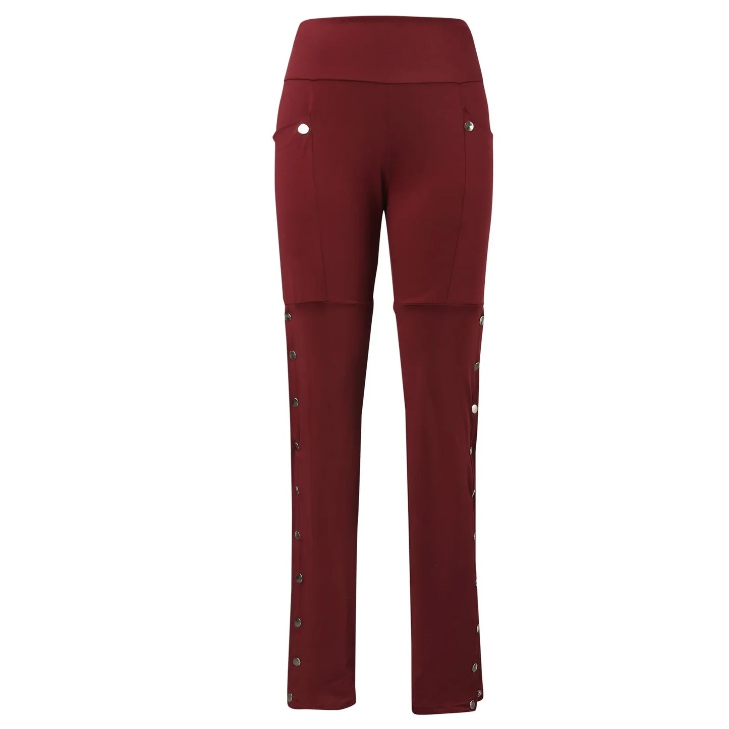 Black Pencil Pants For Women Medieval Gothic Steampunk Rivet Skinny Leggings Trousers Sexy Fashion High Waisted Denim Pants