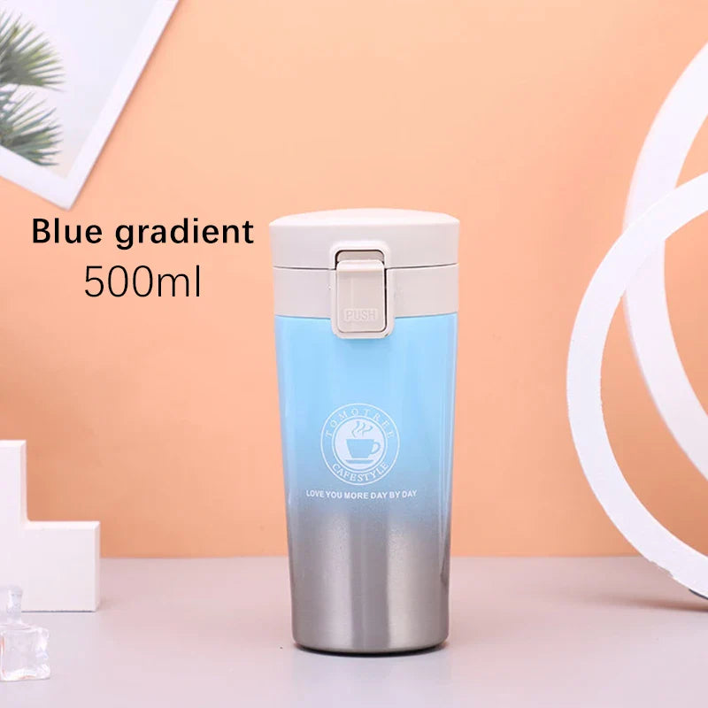 500ml water bottle Thermos Coffee Mug Double Wall Stainless Steel Tumbler Vacuum Flask Bottle Thermo  Travel Free Shipping