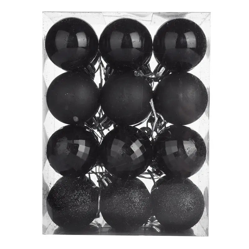 24Pcs Christmas Ball Pendent Decoration Xmas Tree Gold Glitter Hanging Ornament Ball Home Xmas Party Decor Navidad Gift Supplies