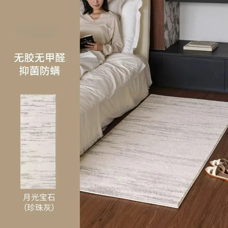 Minimalism Carpets for Living Room Cream Style Bedroom Decor Carpet Plush Stripe Bedside Rug Fluffy Soft Home Thicken Floor Mat