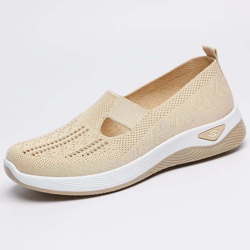 2025 Spring Women's Sports Shoes Mesh Fashionable Breathable Lightweight Non-slip Wear-resistant Casual Sports Shoes Flat Shoes