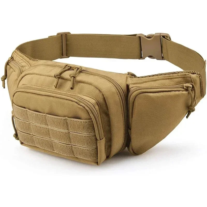 Men Nylon Shoulder Hiking Mobile Phone Bag. Multi-function Waist Pack High-capacity  Bag.