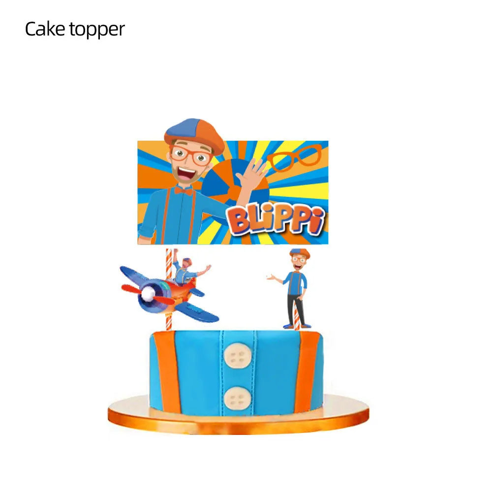 Bli-Ppi-Toy Theme Party Supplies Disposable Set Background Balloon Banner