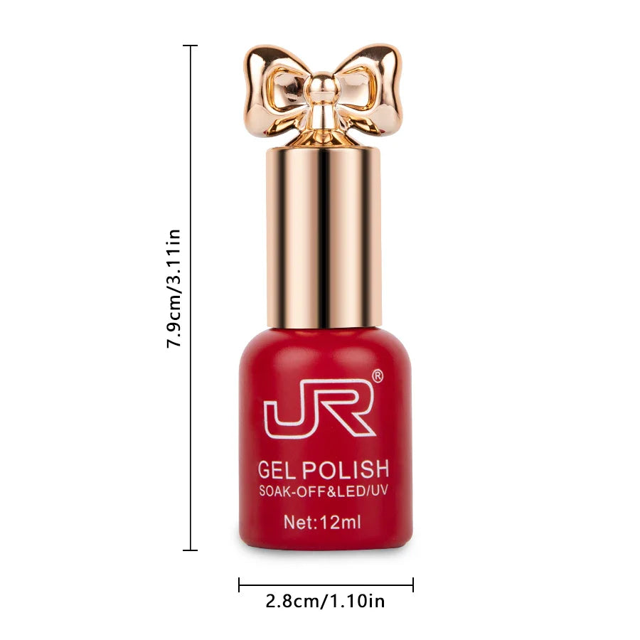 JR10pcs 12ml gel nail polish set Including Red Pink Nude Gel Polish Kit UV LED Soak Off Polish Home DIY top coat base coat gifts