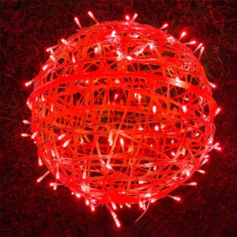 LED String Lights Christmas Tree Decoration 30CM 20CM Rattan Ball Hanging Lamp Holiday Wedding Fairy Garland Light Outdoor Home