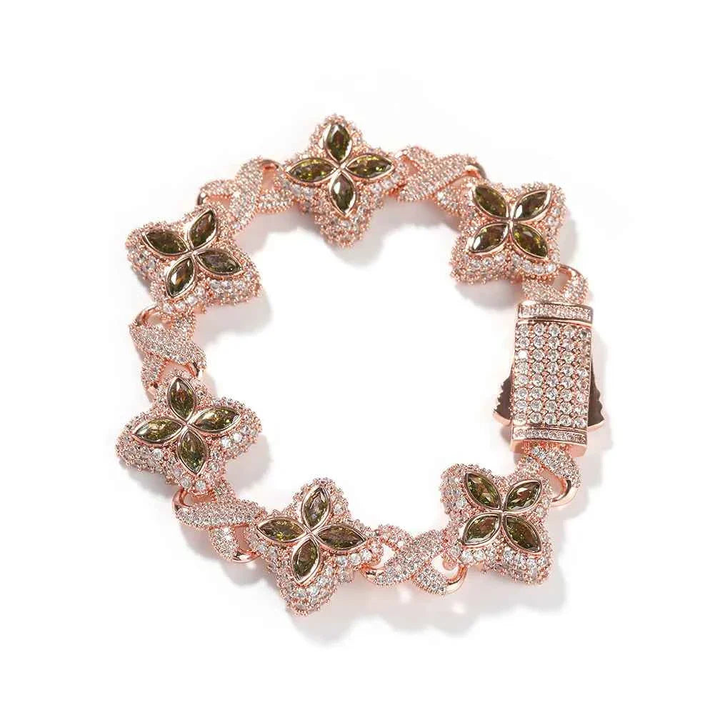Floral Bracelets with Infinity Link Chain