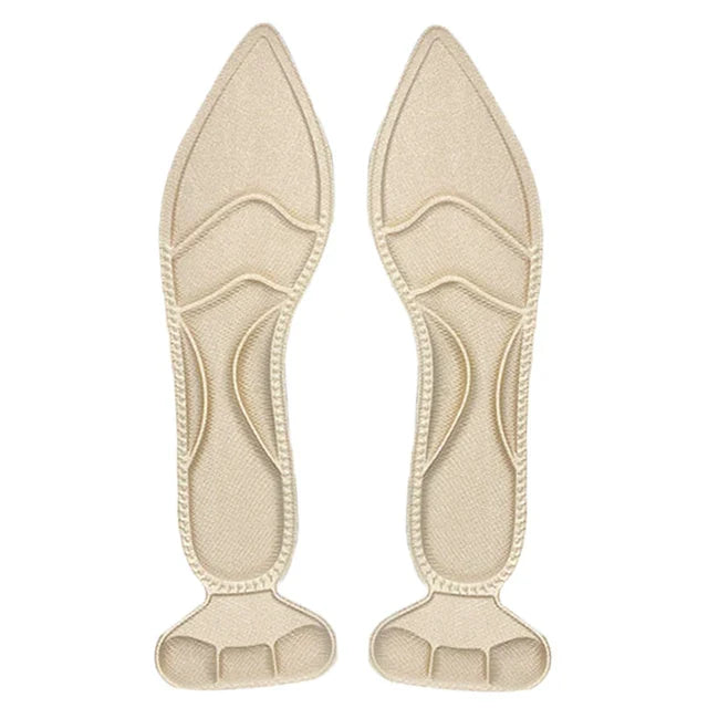 2pcs Women High-heel Shoes Insoles Inserts Heel Post Back Shoes Insoles Breathable Anti-slip Sponge Foot Care Massage Shoe Pads