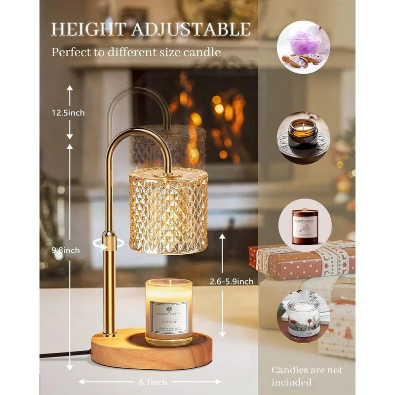 Candle Warmer Lamp with Timer, Dimmer, Adjustable Height, New Home Decor.
