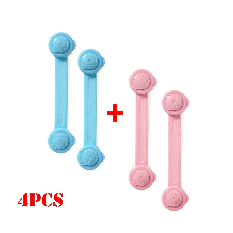 4pcs Baby Safety Cabinets Door Lock Plastic Children Security Protector Multi-function Home Cupboard Drawer Safety Locks