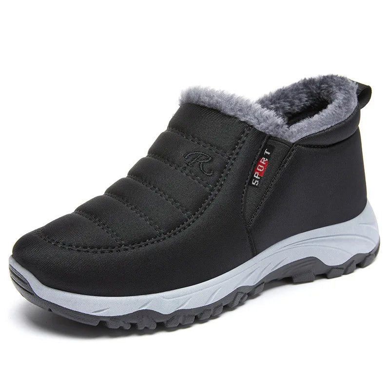 Thickened Fleece Lined Winter Boots Women, New Style Casual round Toe Flat Heel Walking Boots.