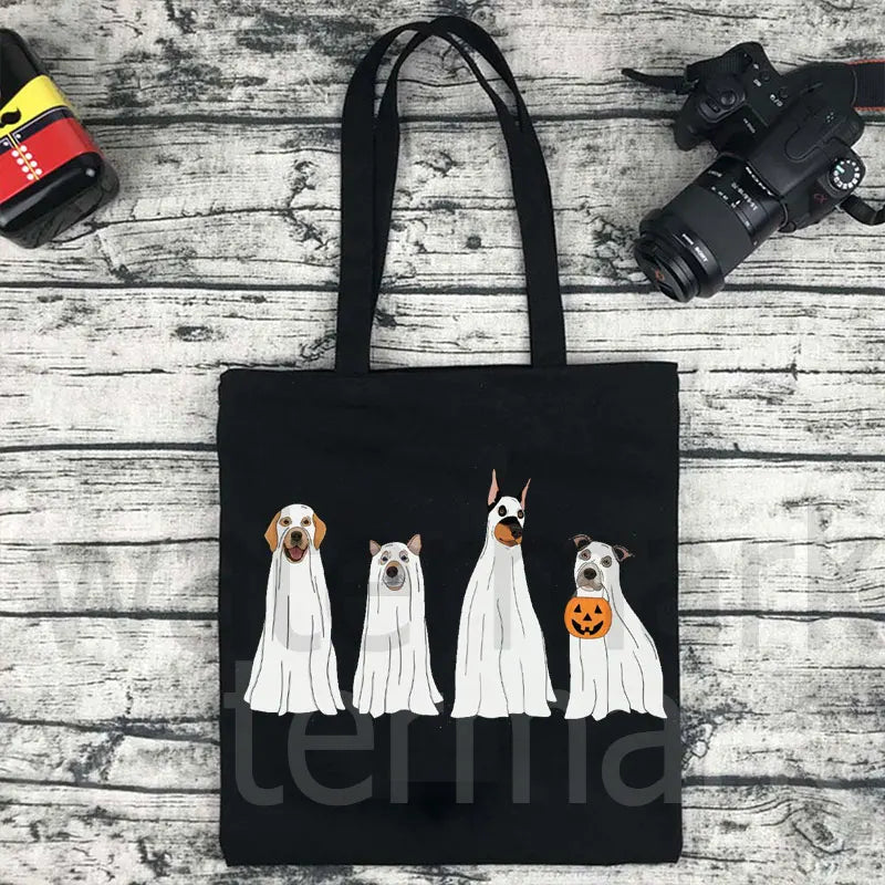 It's The Most Wonderful Time of The Year Halloween Tote Bag Halloween Pumpkin Spooky Shopper Shopping Bag Totes supermarket bag