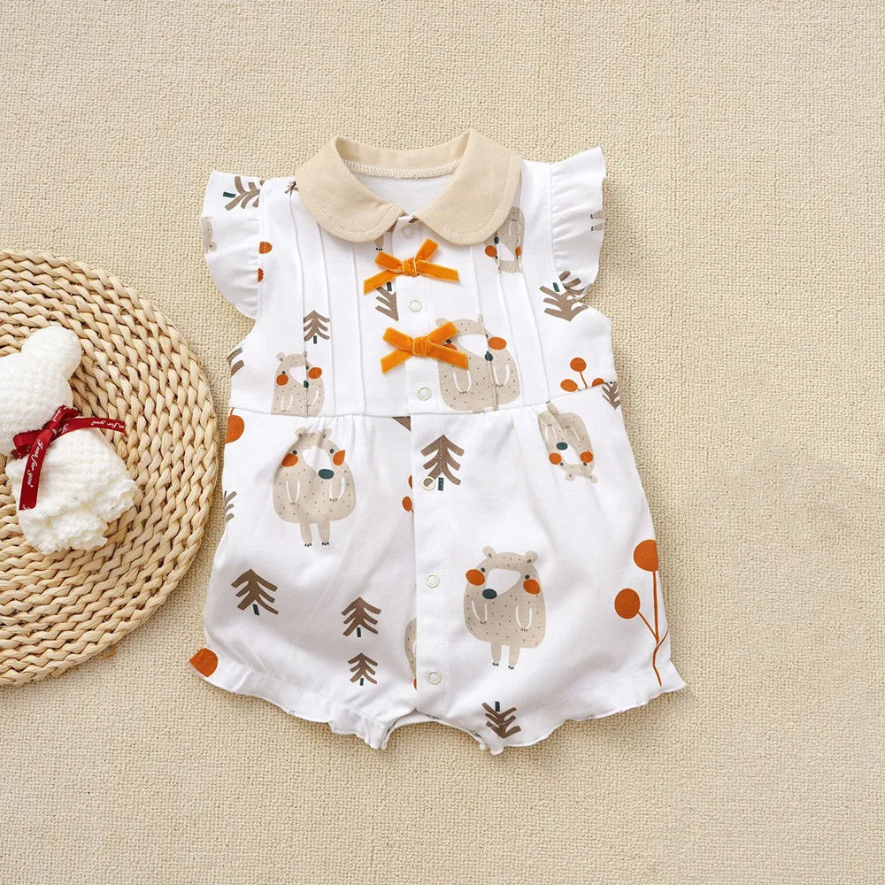 3-18 Month Baby Summer Clothes Rompers Girls Overalls Short Sleeve