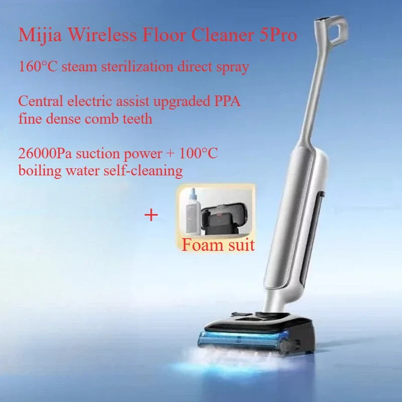 26000Pa MIJIA Wireless Mopping Machine 5Pro Steam Disinfection Mopping Active antibacterial foam (optional) F302