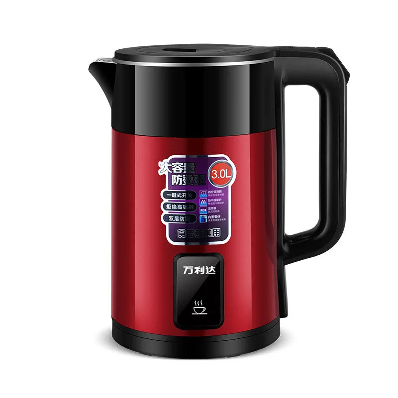 1500W Stainless Steel ABS Electric Kettle Auto Shut Off UK Plug Fast Boiling Home Use
