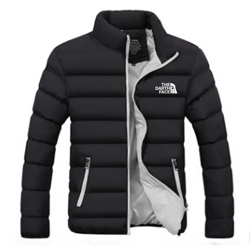 2024 men trendy casual wear, new warm parka winter coat solid color, stand up collar zipper windproof cotton jacket.