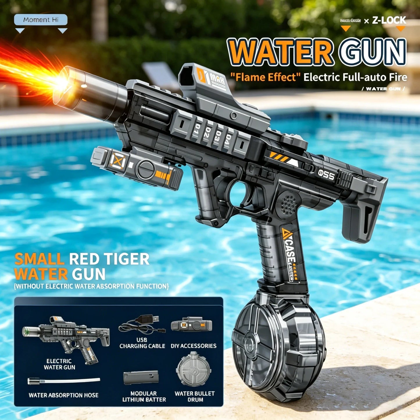 New MP5K Simulation Fire Electric Water Guns for Large Capacity Automatic Continuous Water Gun Adults Summer Outdoor Toys