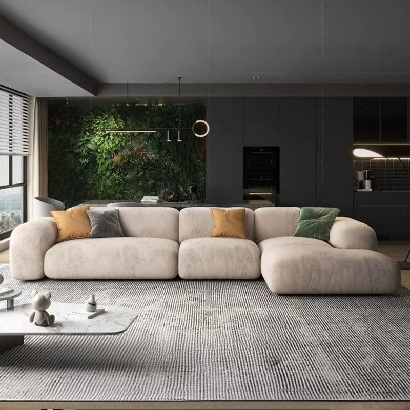 Comfortable Lounge Divano Soggiorno Di Lusso Luxury Furniture  Modern Living Room Sofas Minimalist Sectional Puff Corner Sofa