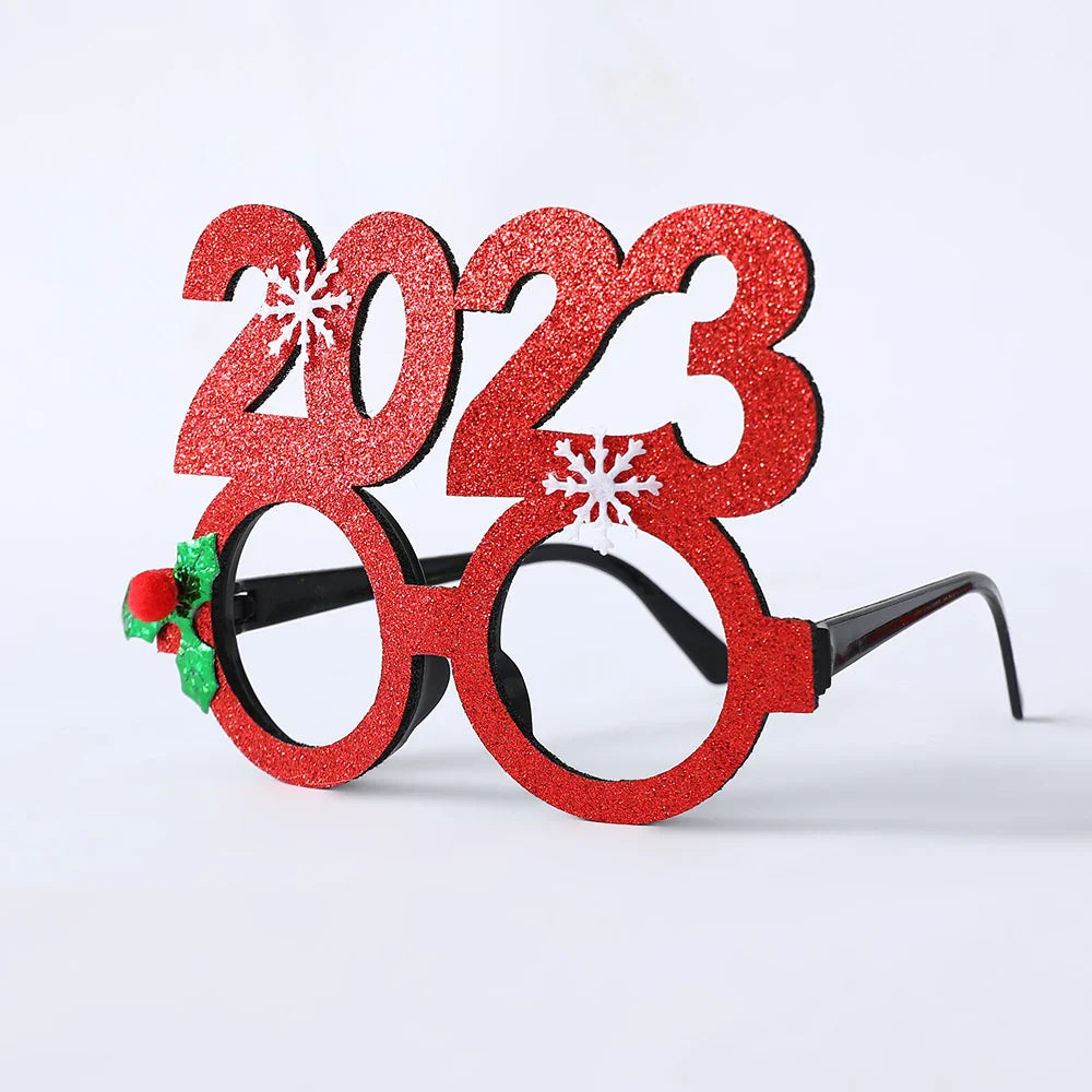 1 Pack Merry Christmas Glasses Santa Claus Snowman Antlers Christmas Tree Christmas Decoration Photo Prop Children New Year Gift