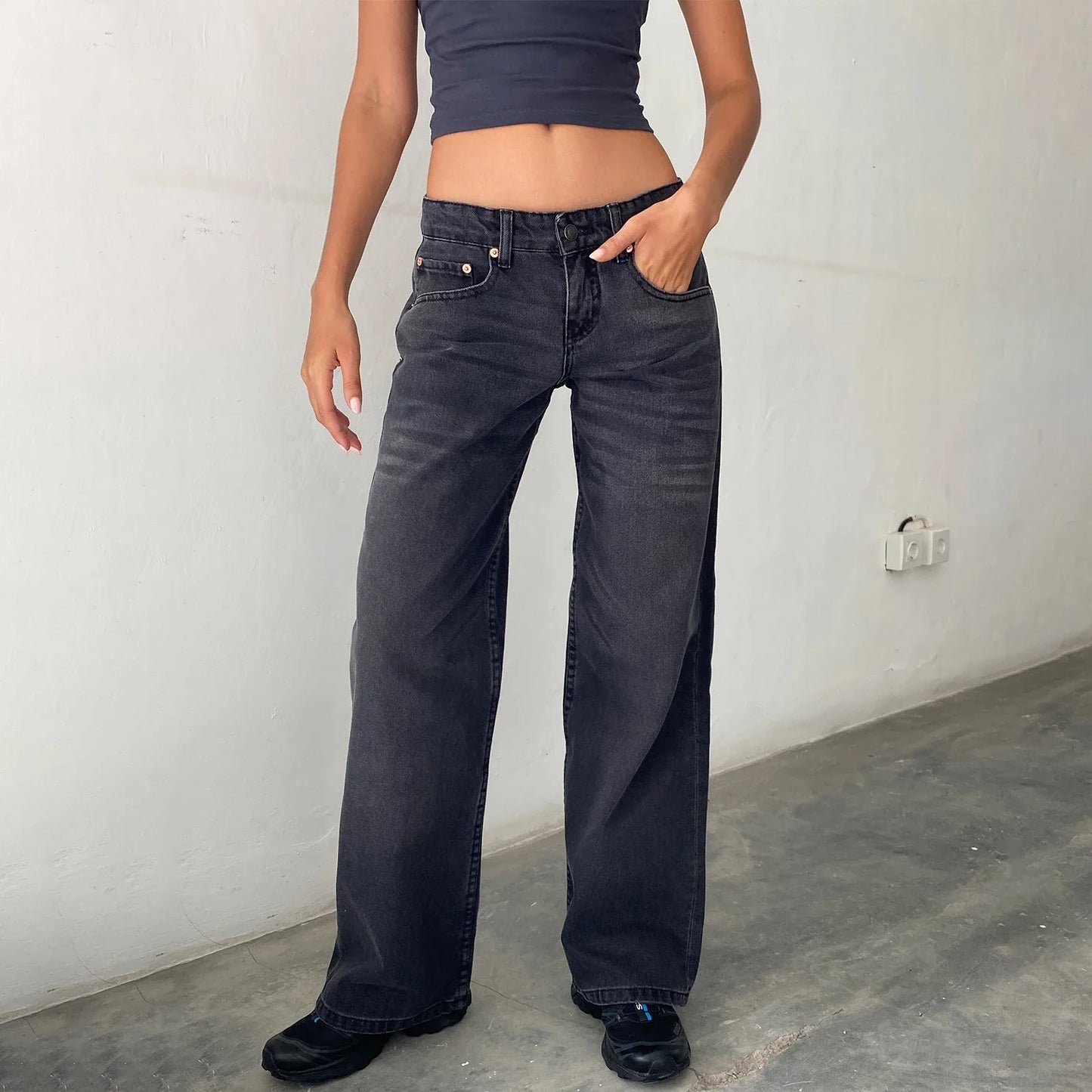 Women Wide Leg Jeans Casual High Waist Baggy Boyfriend Denim Pants Y2K Straight Streetwear Jeans Mom Jeans Trousers