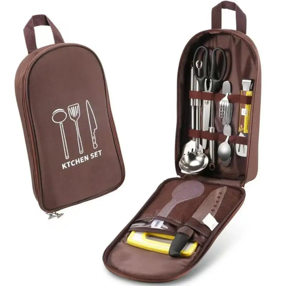 Camping Kitchen Utensil Organizer Bag,Waterproof Travel Storage Pouch for Cooking Tool,Organizer Pouch for Outdoor Cooking Tools