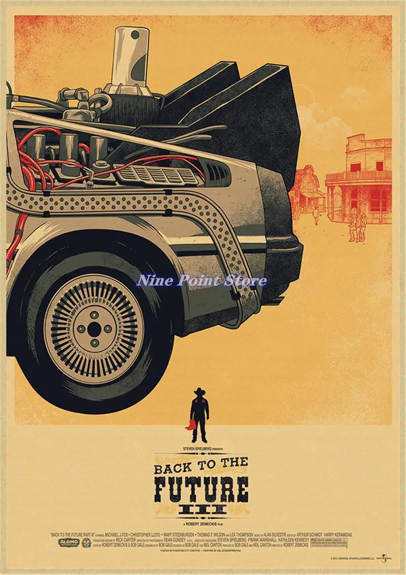 Back to The Future Retro Kraft Poster Decorative DIY Wall Canvas Sticker Home Bar Art Posters Decor