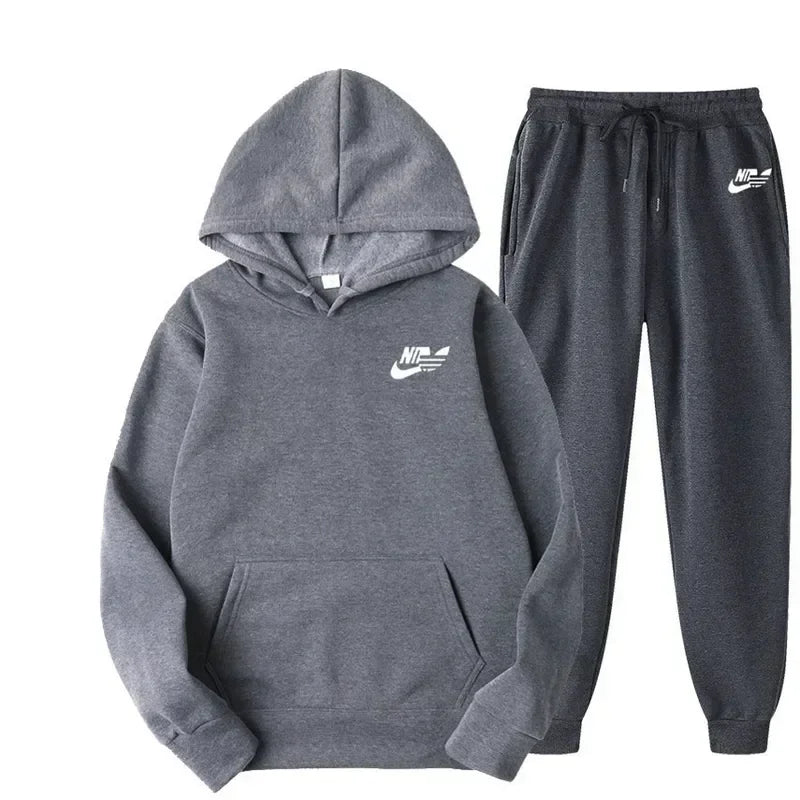 2025 Spring Autumn Men Casual Two Piece Sets, Sweatshirts Men Women Street Fashion Printed Sports Suit.