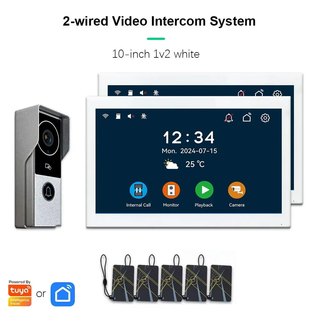 ANJIELO SMARTANJIELO SMART 10 Inch Vide10 Inch Doorbell Video Camera System with 7 Door Lock Intercom - Home Security Protection