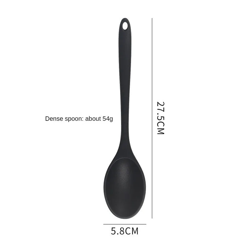 1/3-Piece Silicone Cooking Spoon Set - Heat-Resistant, Large Slotted & Solid Spoons for Non-Stick Cookware, Mixing & Filling